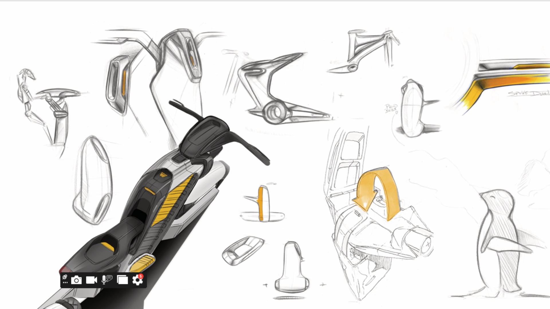 Idee schetsen, van potlood tot photoshop renders
